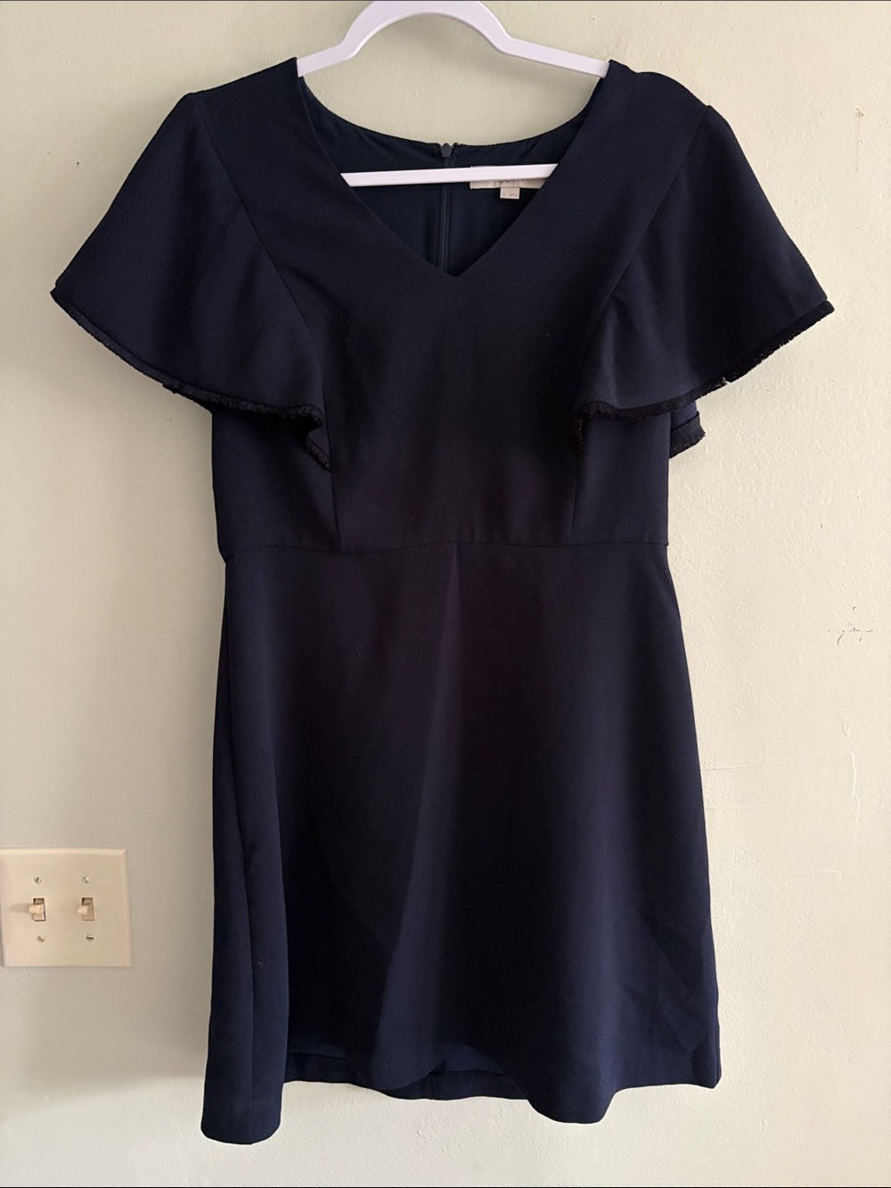 LOFT Navy V-Neck Flutter Sleeve Mini Dress